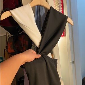 Black and white crossover dress